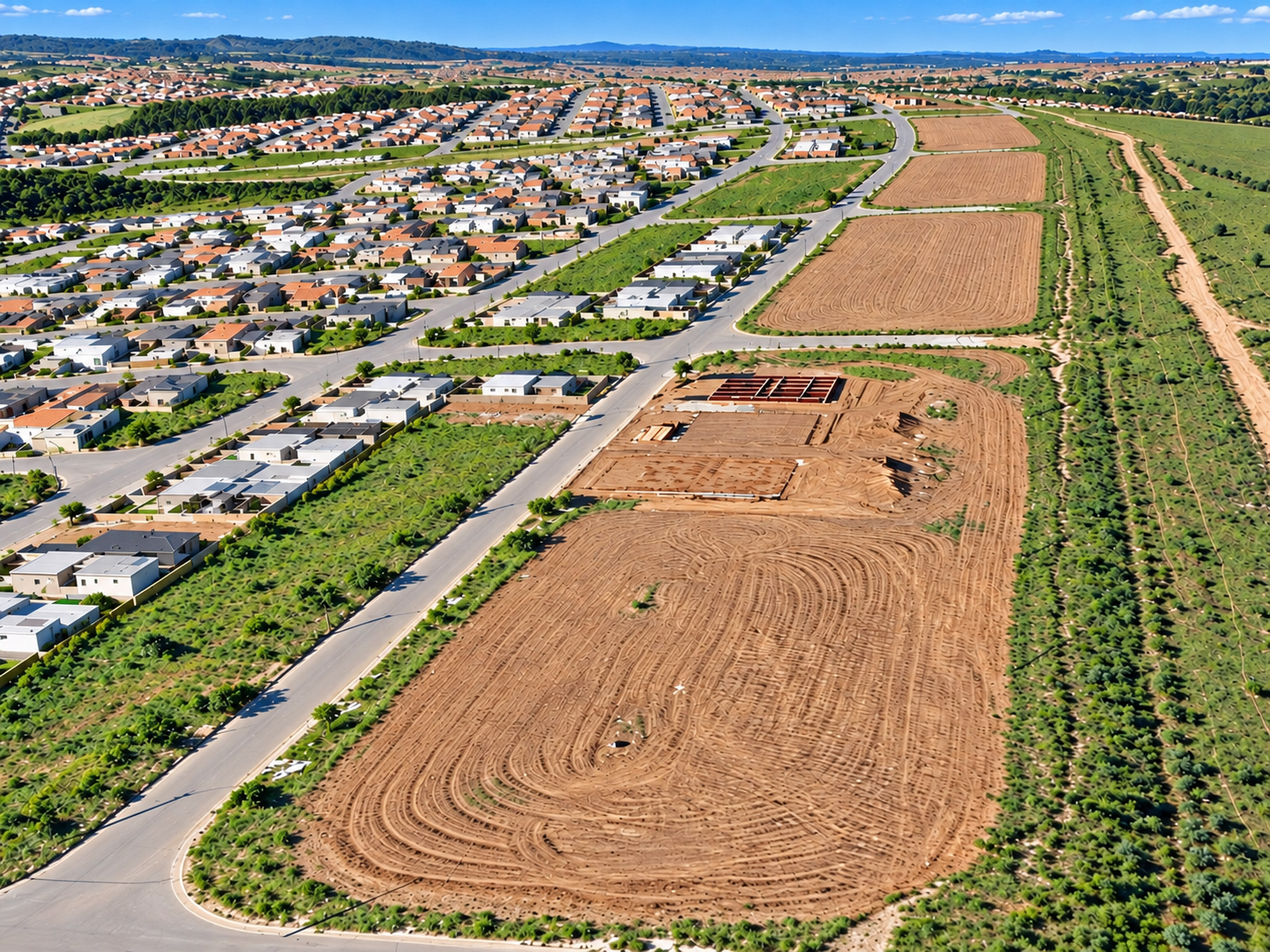 Vista aérea dos terrenos