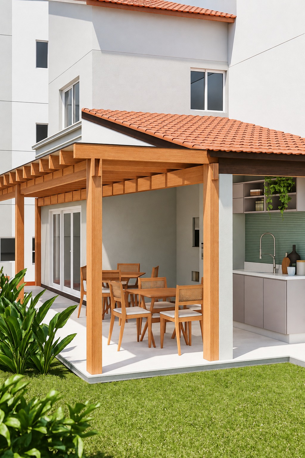 Área de convivência do Residencial Caribe, imagem ilustrativa.